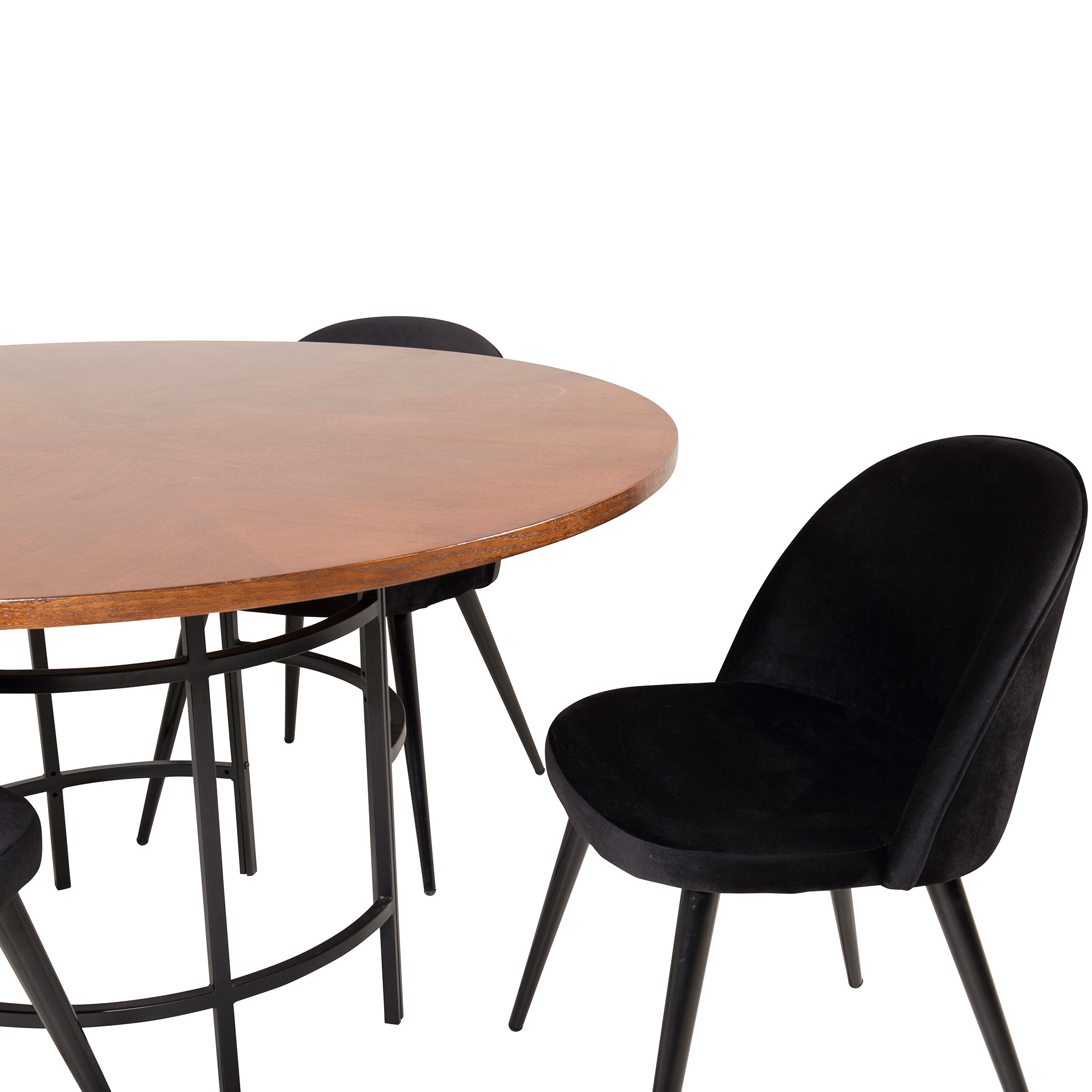 Spisegruppe furniture/fashion Copenhagen med 4 Valentina Fløyel Stoler