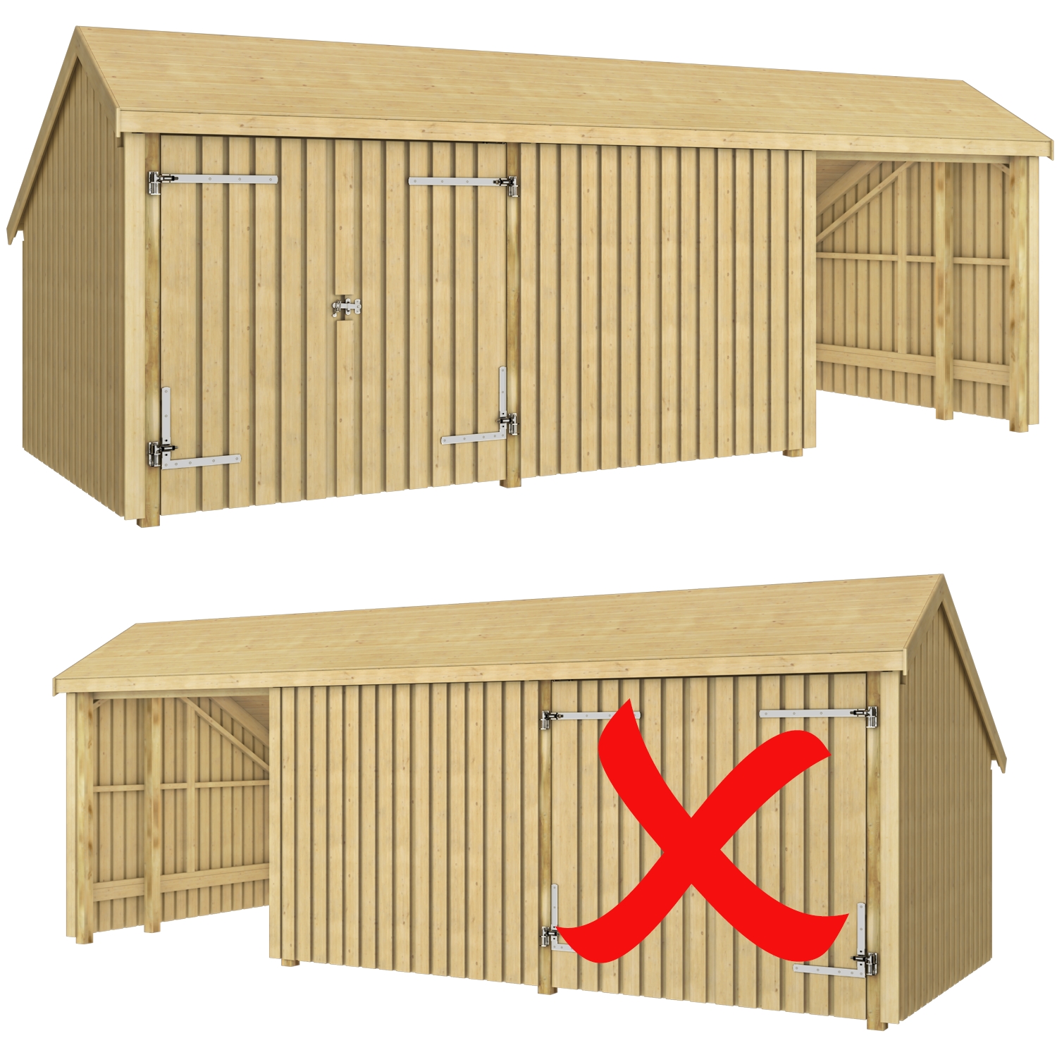 Multibod PLUS 3 Moduler Dobbeltdør Ubehandlet 15,5 m2