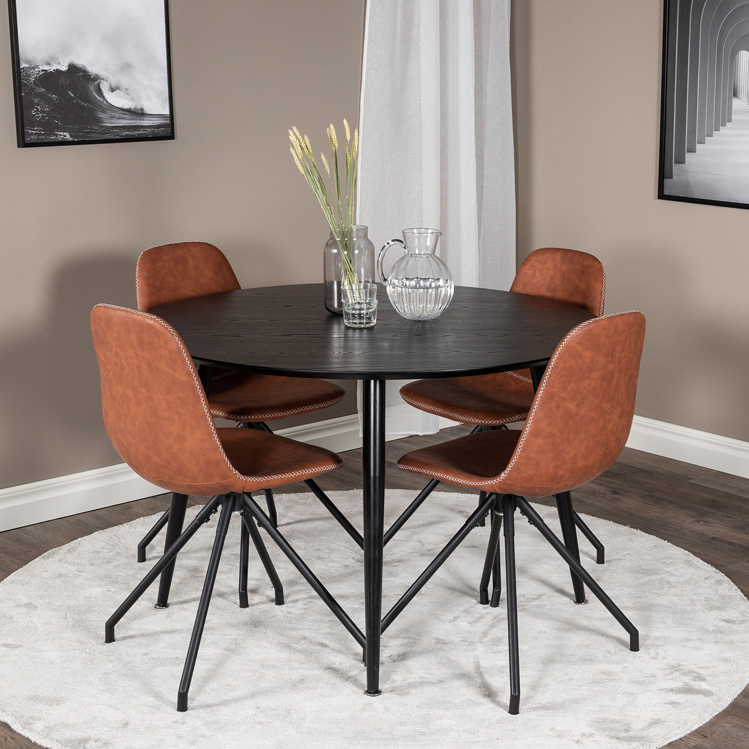 Spisegruppe Venture Home Dipp med 4 Polar Spin Stoler