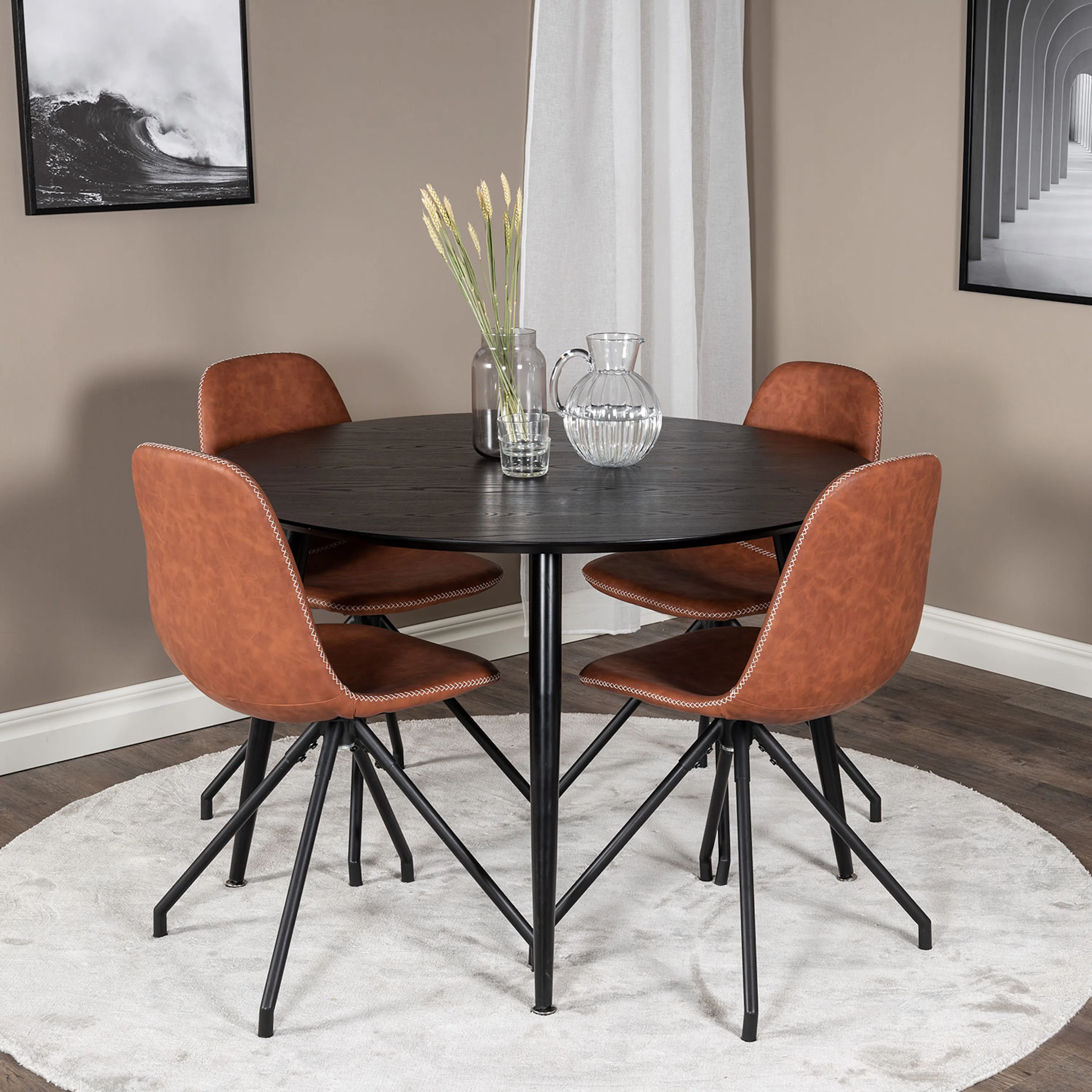 Spisegruppe Venture Home Dipp med 4 Polar Spin Stoler