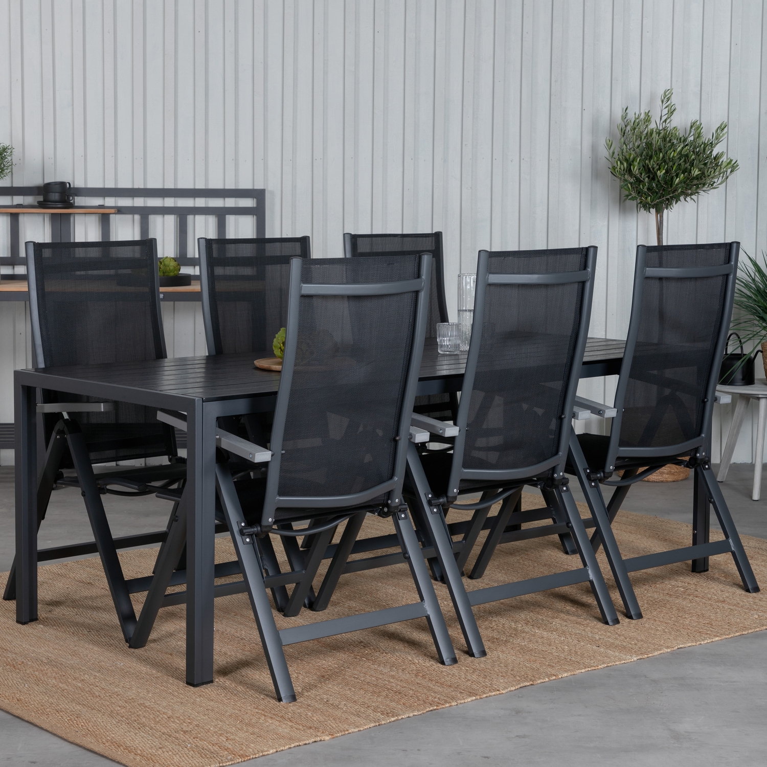 Spisegruppe Venture Home Bront med 6 Aleyna Posisjonsstoler