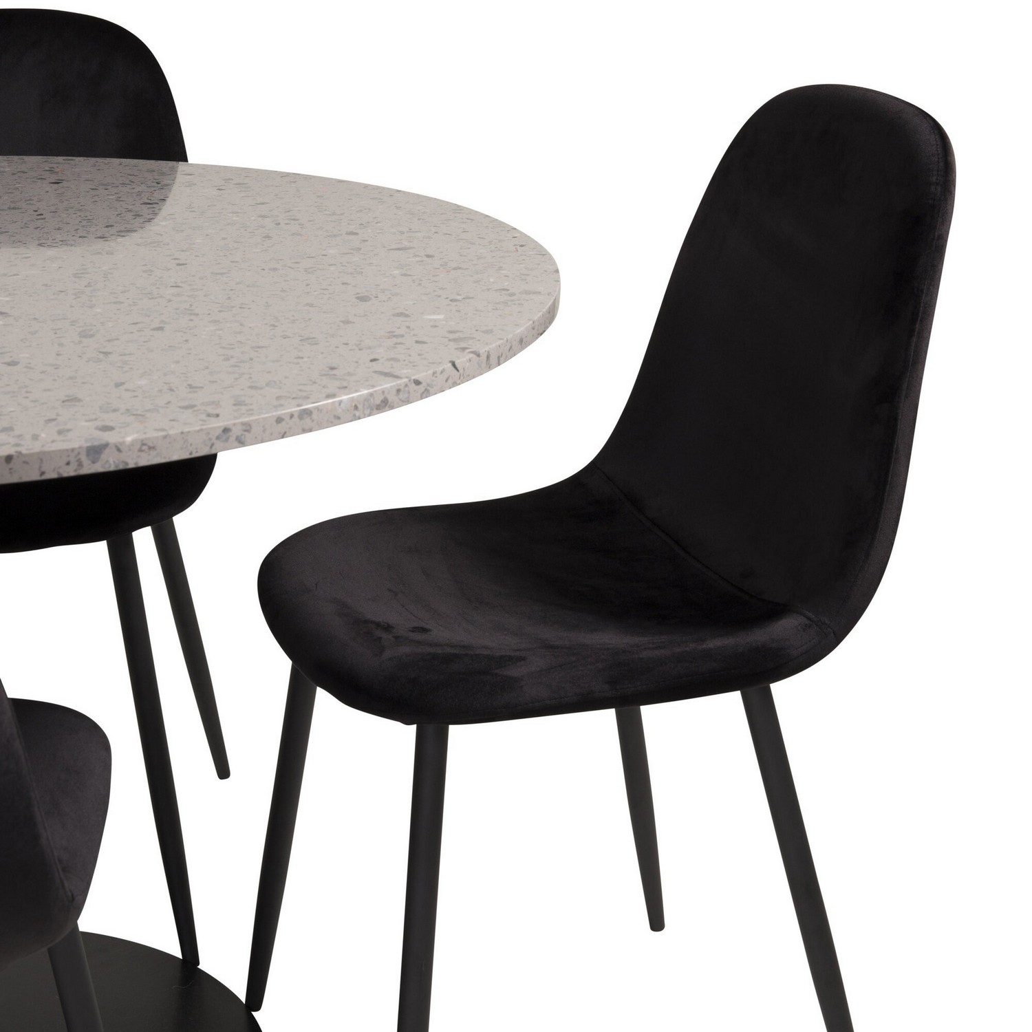 Spisegruppe Venture Home Roxanna Grå Bord med 4 Pobbie Stoler Fløyel