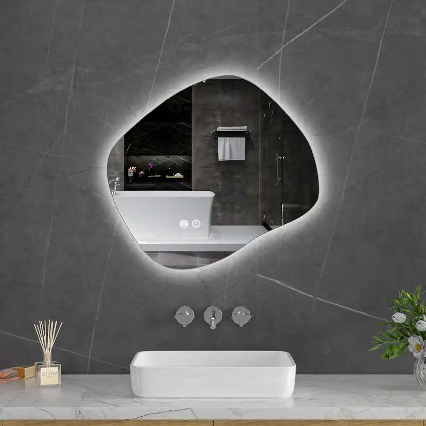 Baderomsspeil Lyfco med LED-belysning 60x55 cm