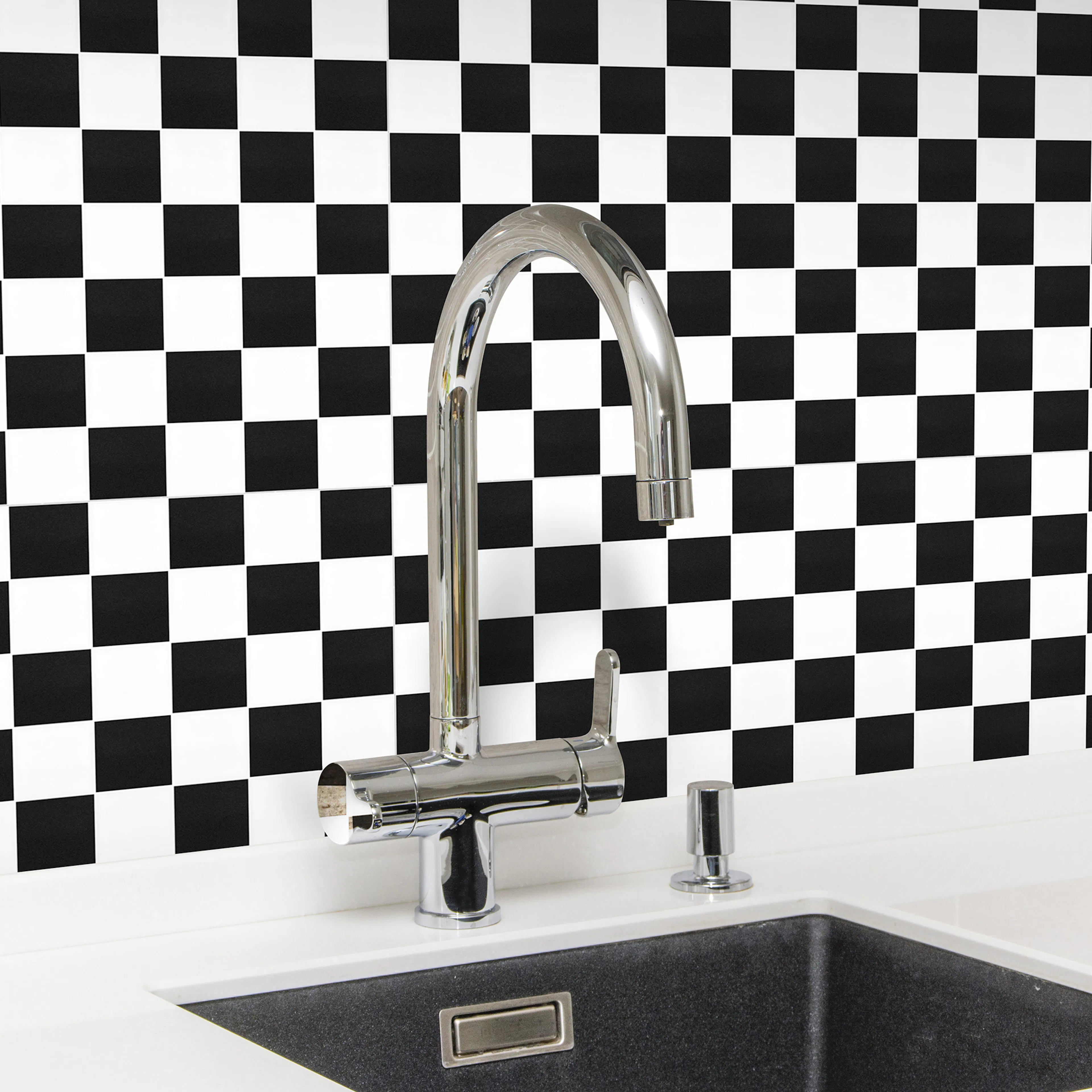 KlinkerMosaikk Arredo Titan Mix Sort/Hvit Blank 5x5 cm