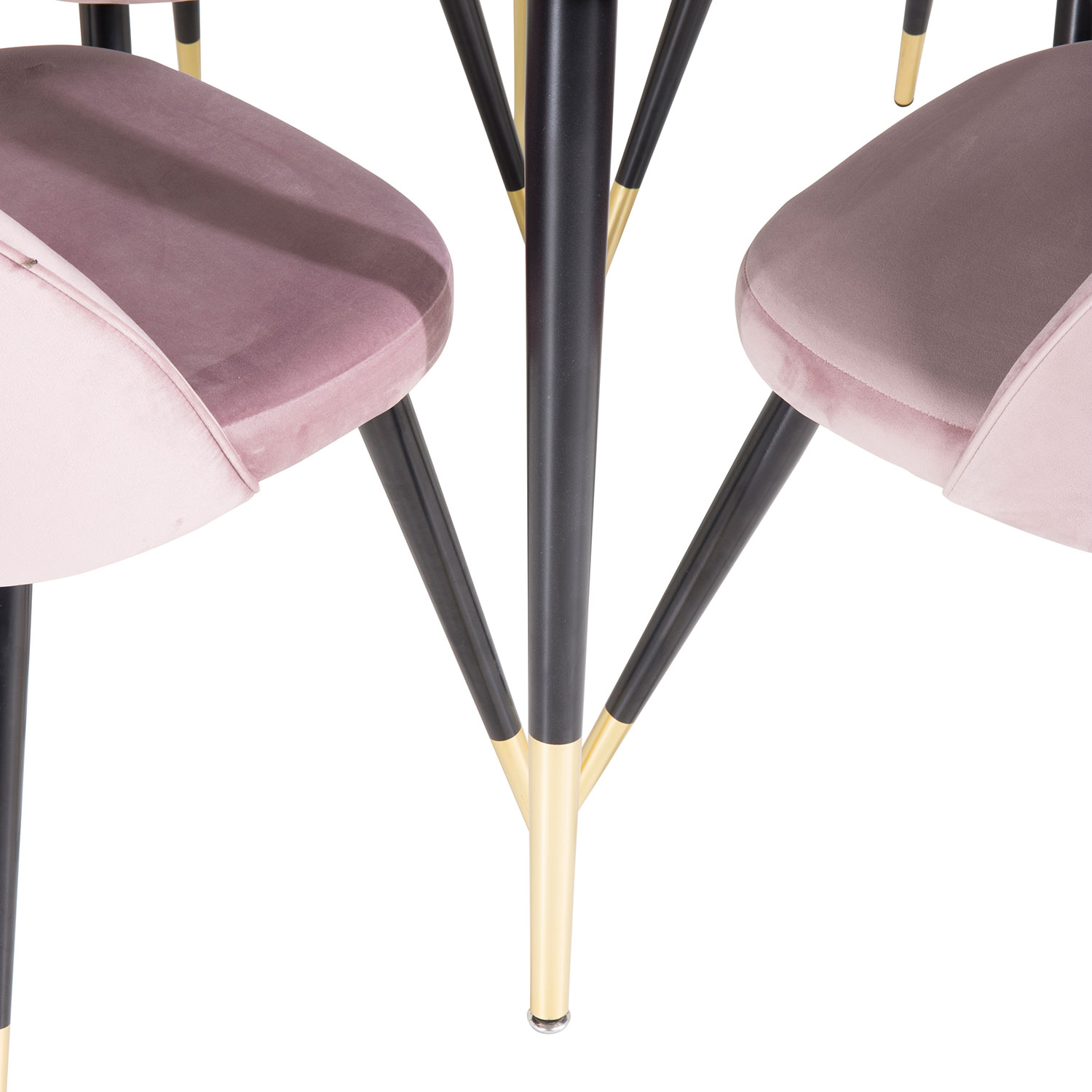 Spisegruppe Venture Home Dipp med 4 Velvet Stoler Rundt
