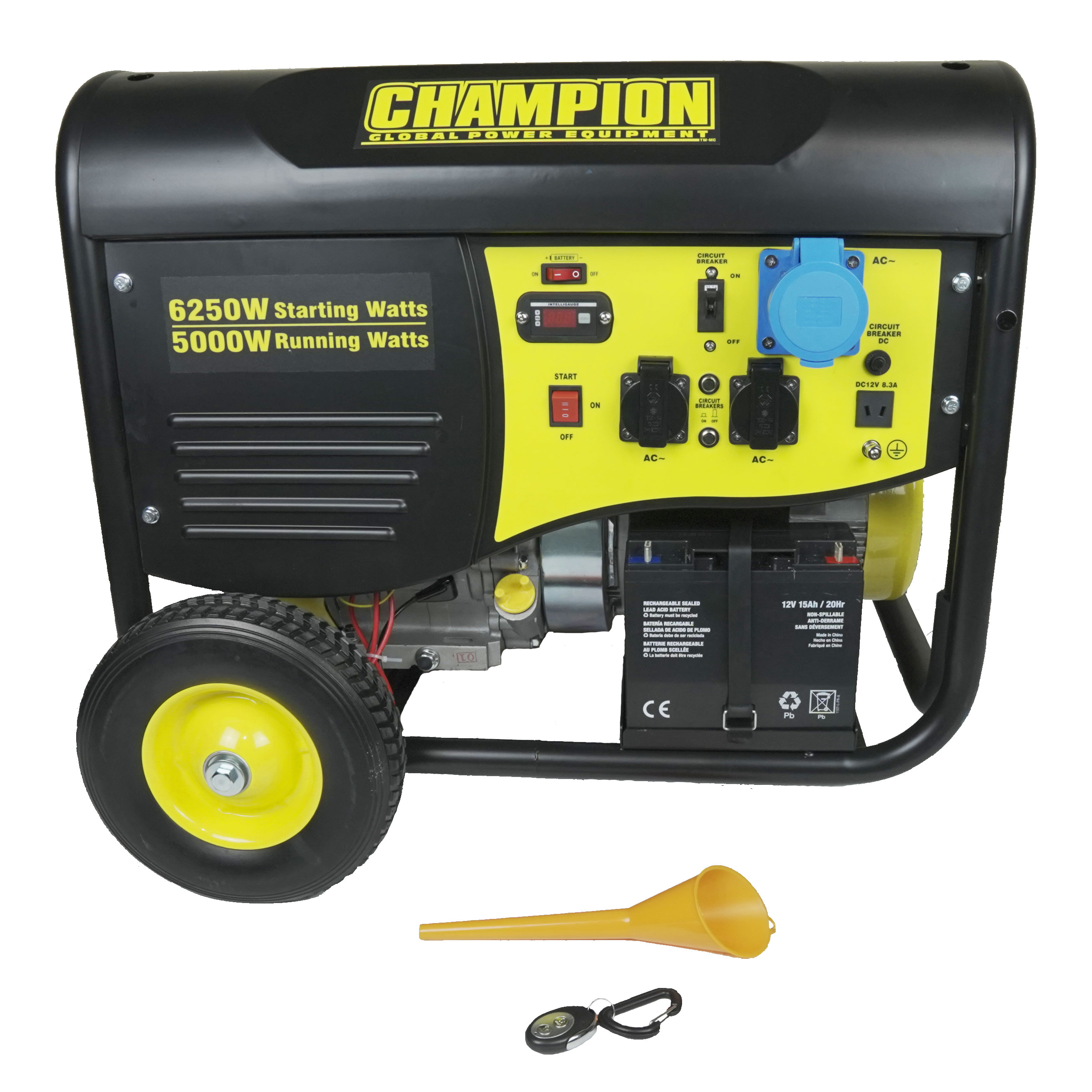 Strømaggregat Champion Generators CPG6500E2 5,5kW 1-fas Bensin med Fjernstart