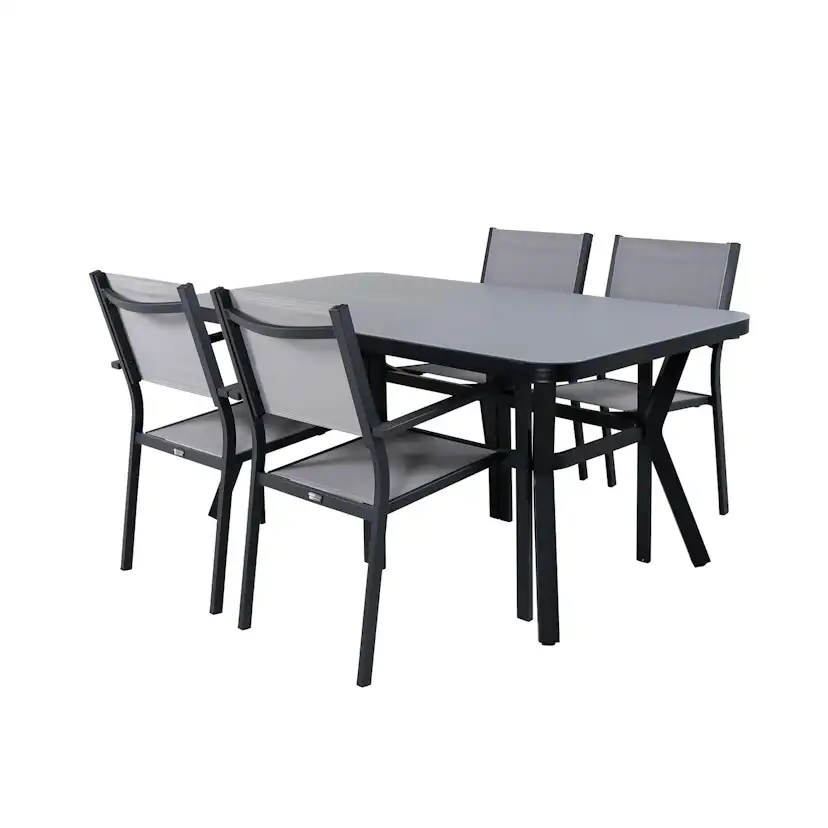 Spisegruppe Venture Home Vyn med 4 Curz Stablebare Spisestoler