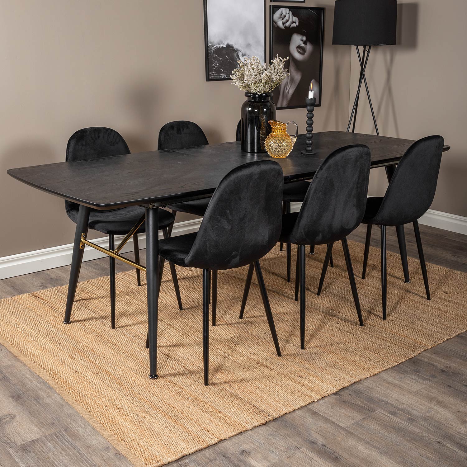 Spisegruppe Venture Home Gold med 6 Polar Stoler