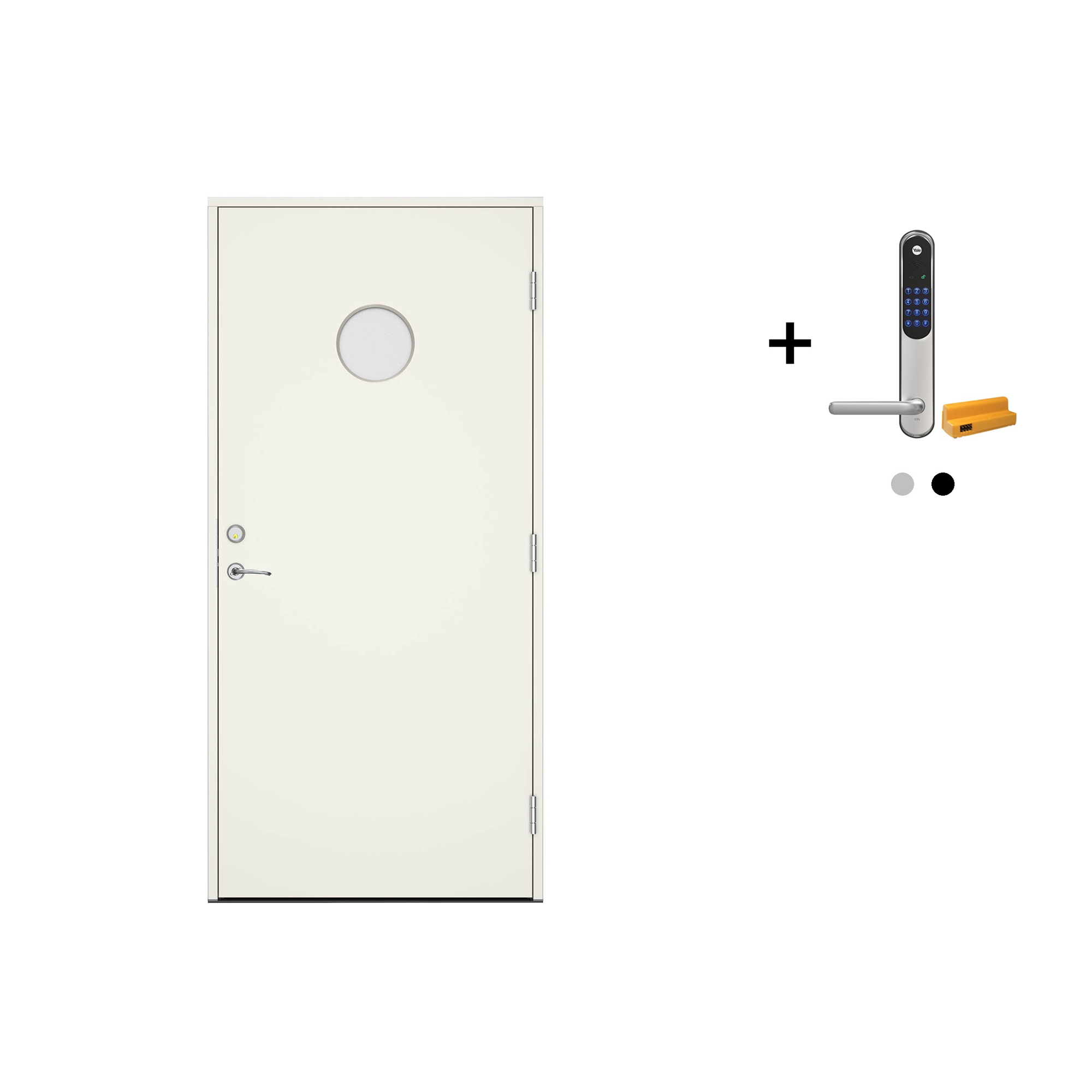 Ytterdør Swedoor Advance-Line Nordic Bergen med Yale Doorman Classic Home