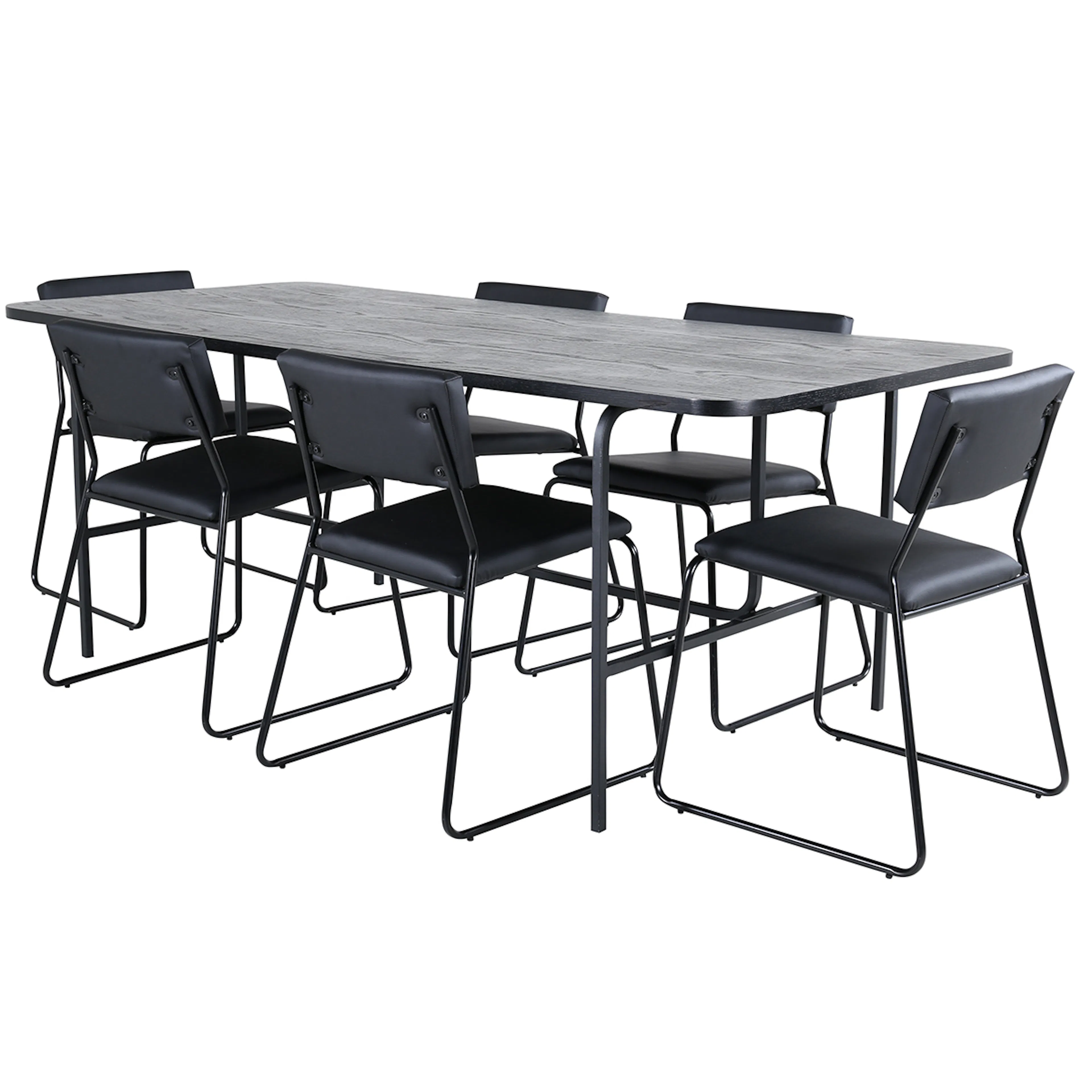 Spisegruppe Venture Home Chicago Spisebord og Kungshamn Spisestol Sort