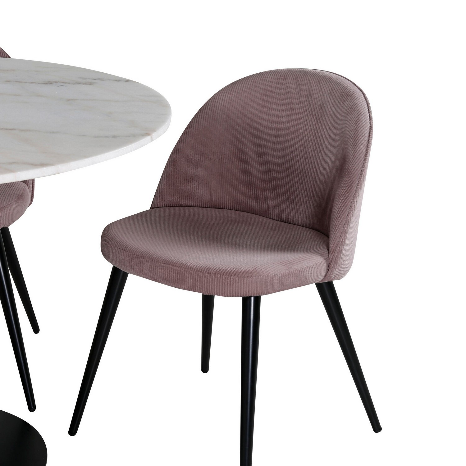 Spisegruppe Venture Home Estelle Rundt med 4 Valentina Stoler