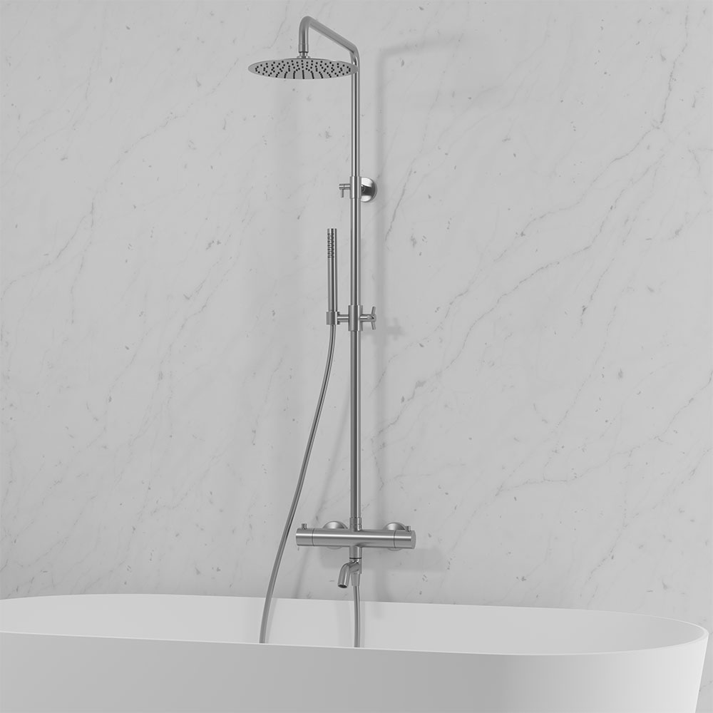 Takduschset Scandtap Steel Pleasure 3 Rustfritt Stål