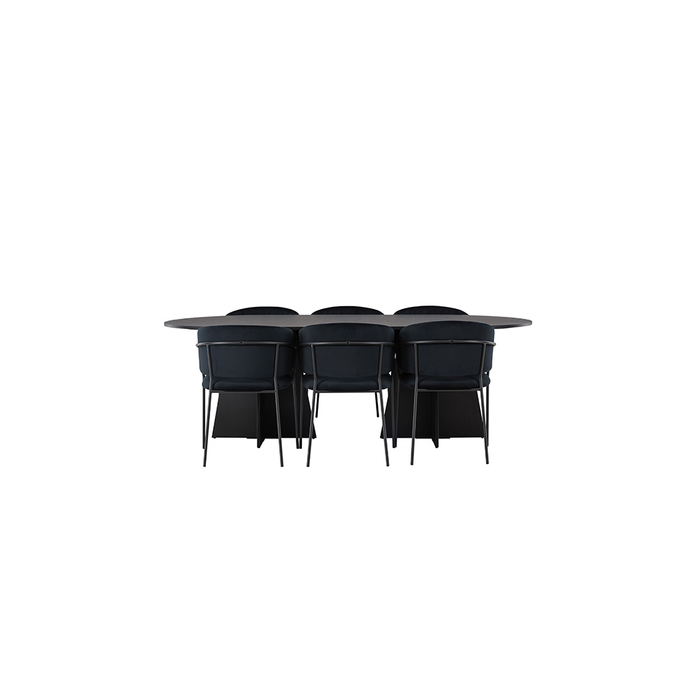 Spisegruppe Venture Home Bootcut med 6 stk Selma Stoler