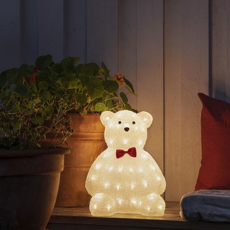 Dekorasjonsfigur Gnosjö Konstsmide Teddybjørn Akryl 38cm 64 LED