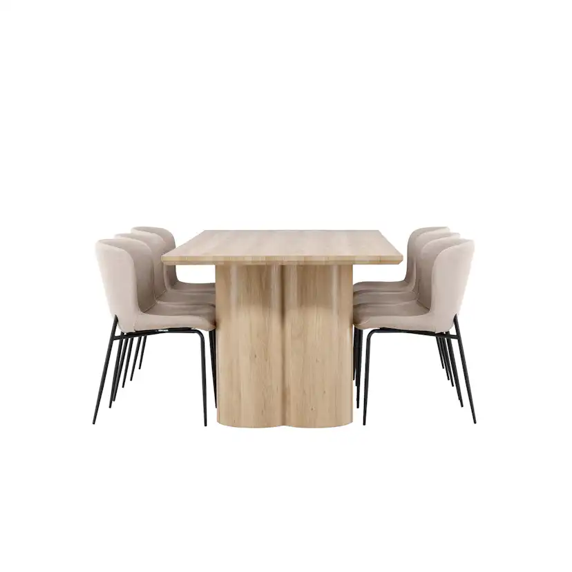 Spisegruppe Venture Home Olivia 210 med 6 stk Modesto Stoler