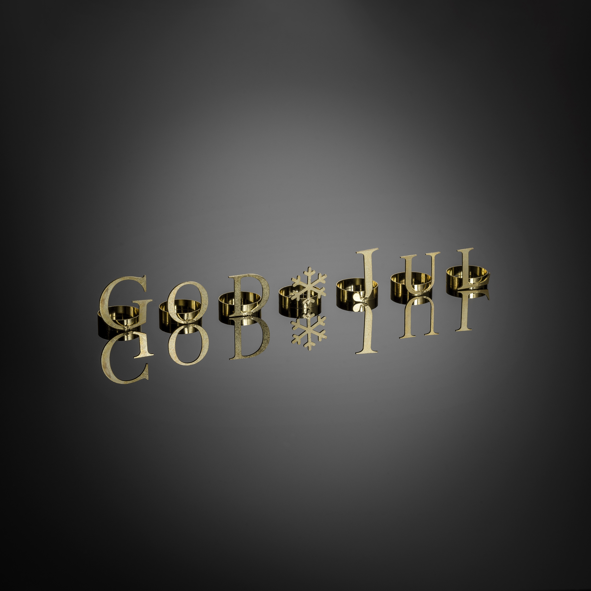 Dekorationsbokstäver God Jul Messing