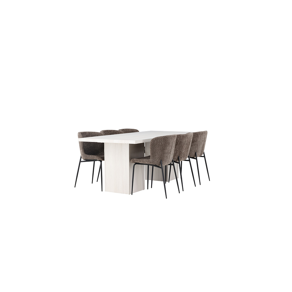Spisegruppe Venture Home Olga med 6 stk Modesto Stoler