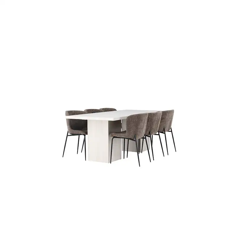 Spisegruppe Venture Home Olga med 6 stk Modesto Stoler