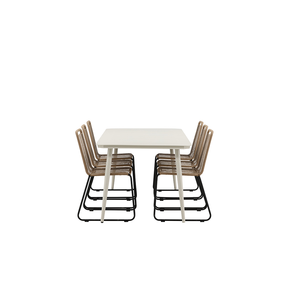 Spisegruppe Venture Home Lina med 6 Black Stoler