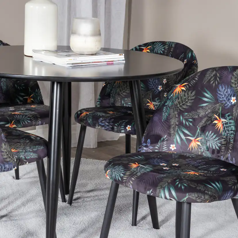 Spisegruppe Venture Home Plaza med 4stk Velvet Stoler