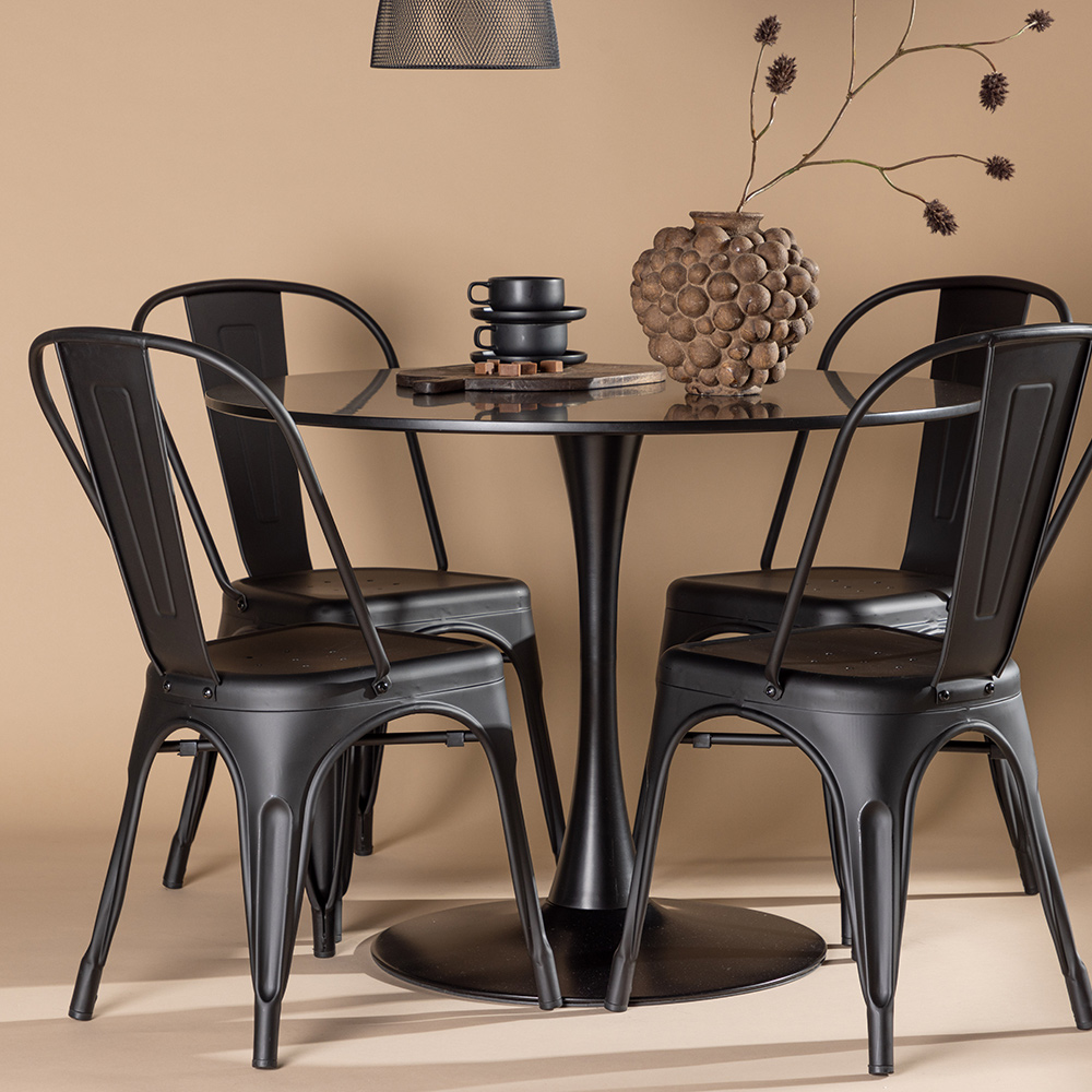 Spisegruppe Venture Home Glade Ø 100 cm med 4 Tempe Stoler