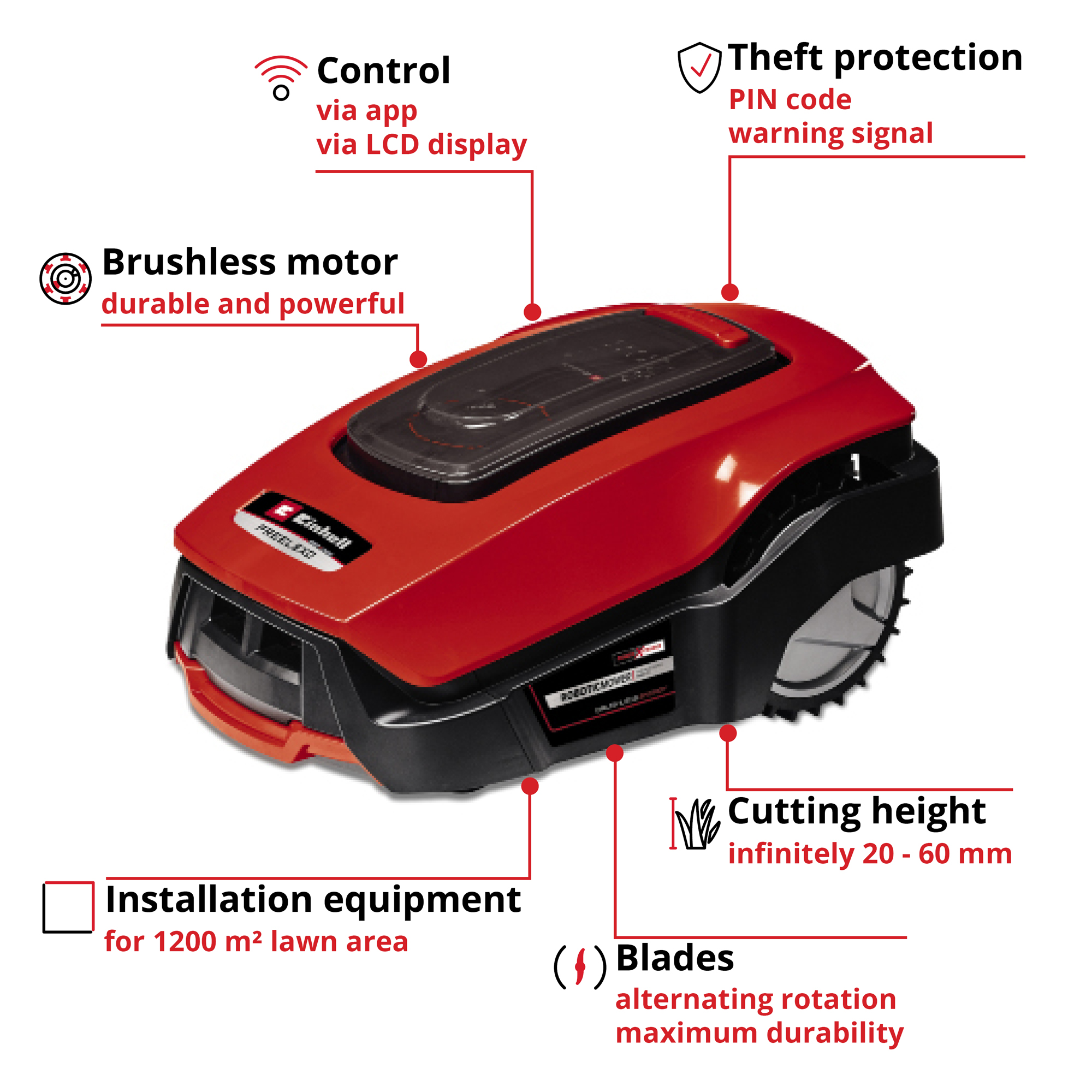 Robotgressklipper Einhell Freelexo 1200 LCD BT