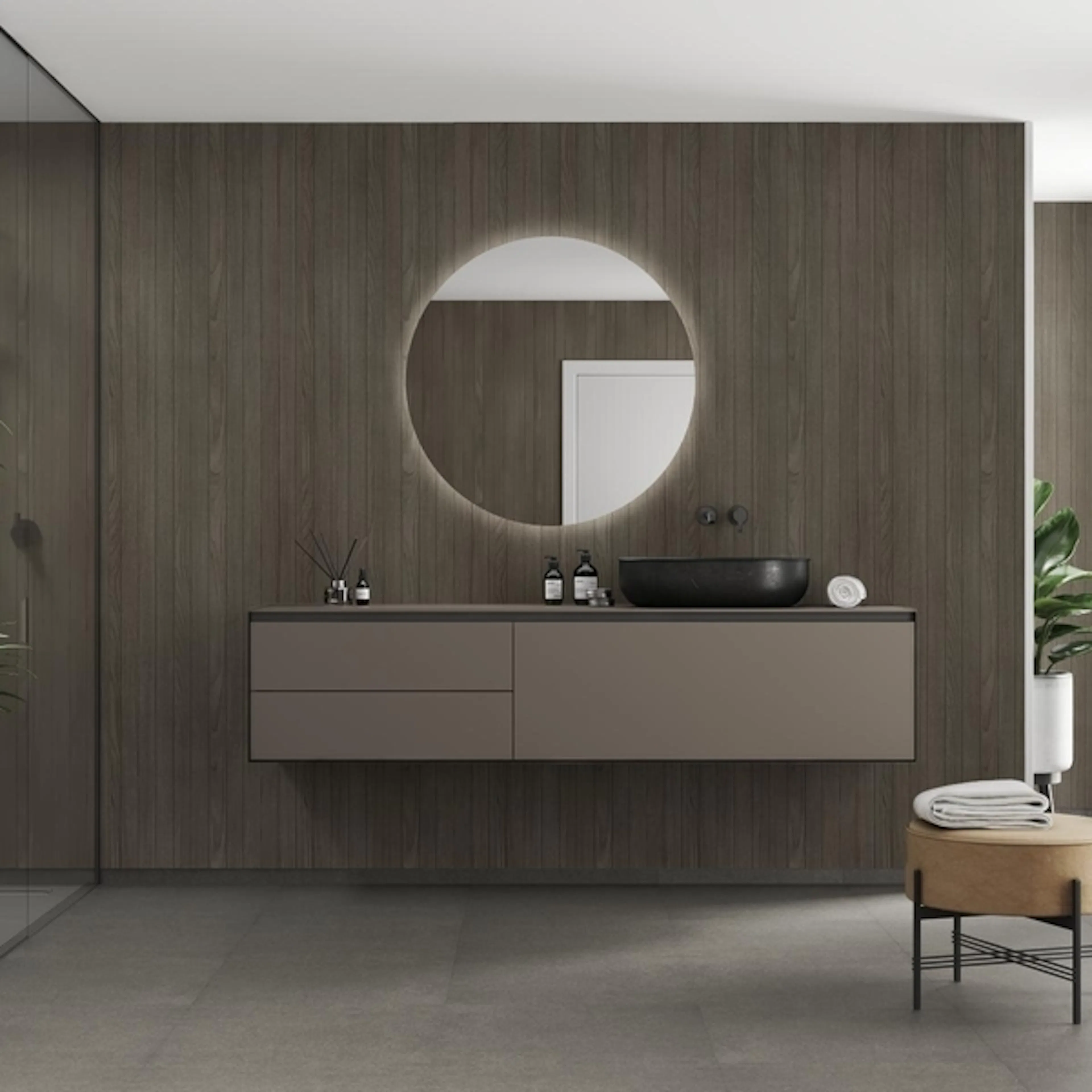 Baderomspanel Fibo 4633-M0500 Dark Wood