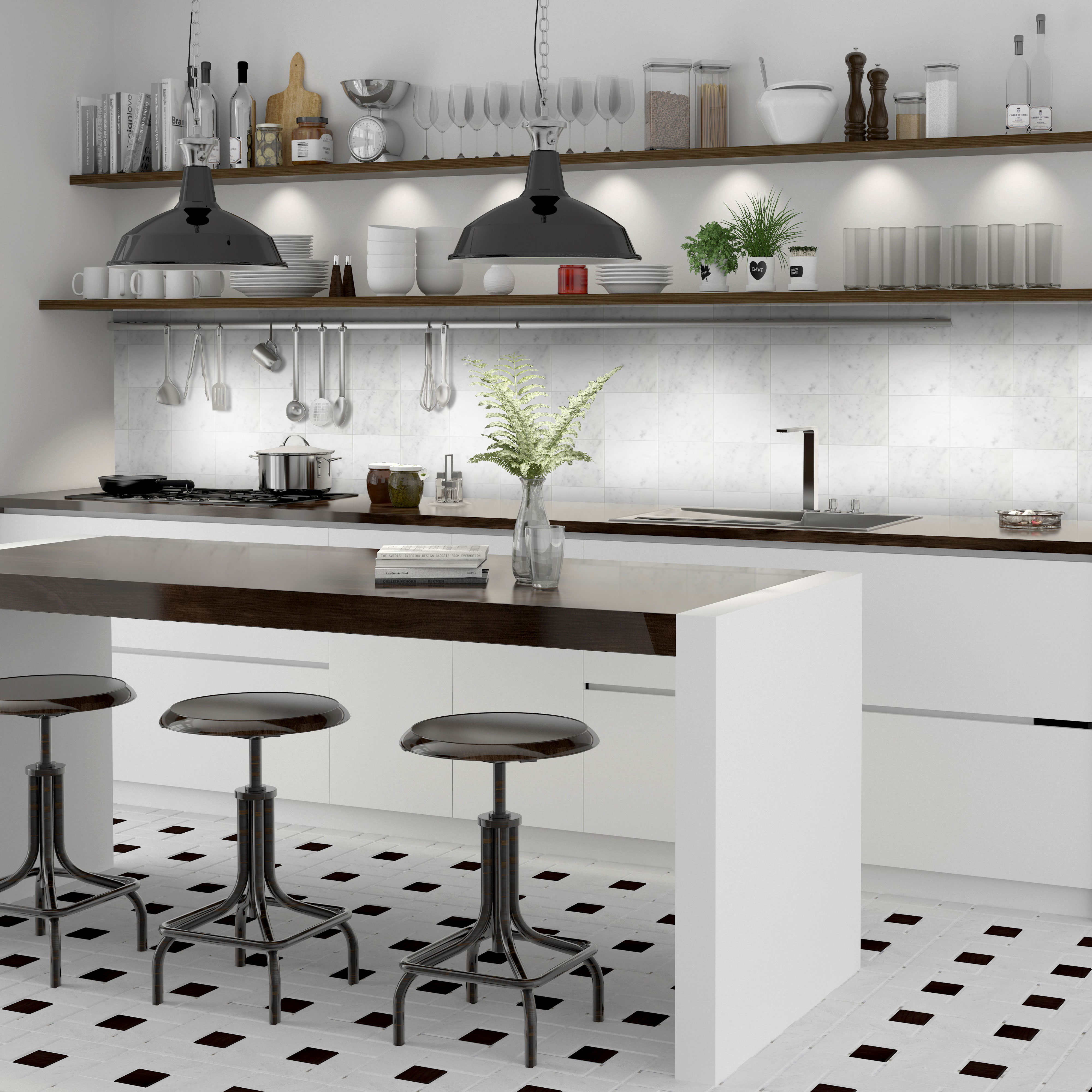 Marmor Arredo Bianco Carrara C Honed Hvit 15x15 cm