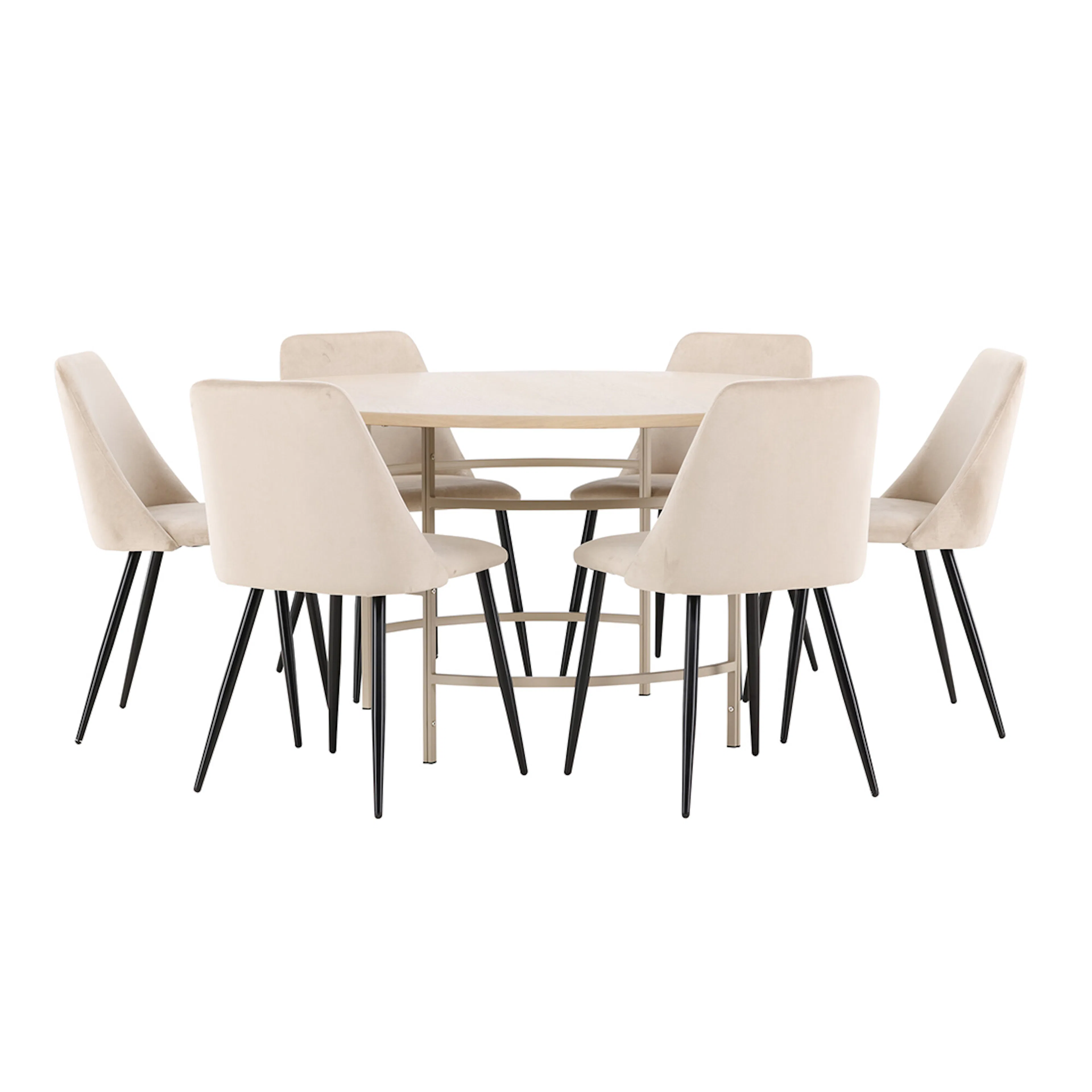 Spisegruppe Venture Home Copenhagen Ø140 cm med 6st Night Spisestoler