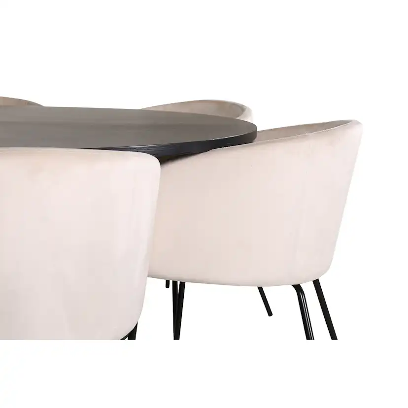 Spisegruppe furniture/fashion Copenhagen Ø140 cm med 6 Berit Stoler