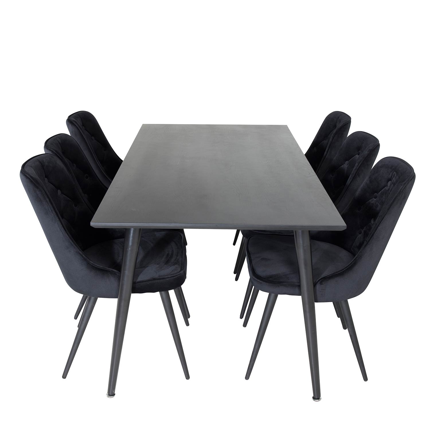 Spisegruppe Venture Home Dipp med 6 Velvet Deluxe Fløyel Stoler
