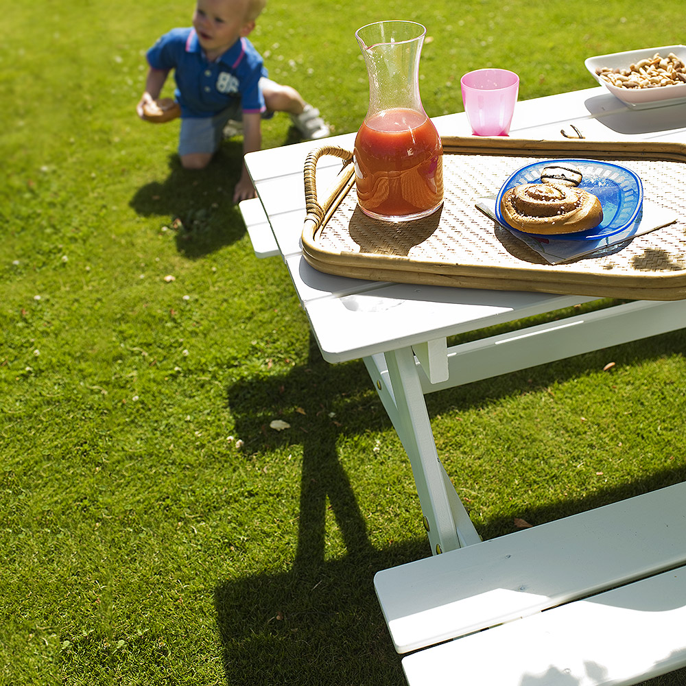 Barngrupp Picnic mini vitlaserad furu Hvit
