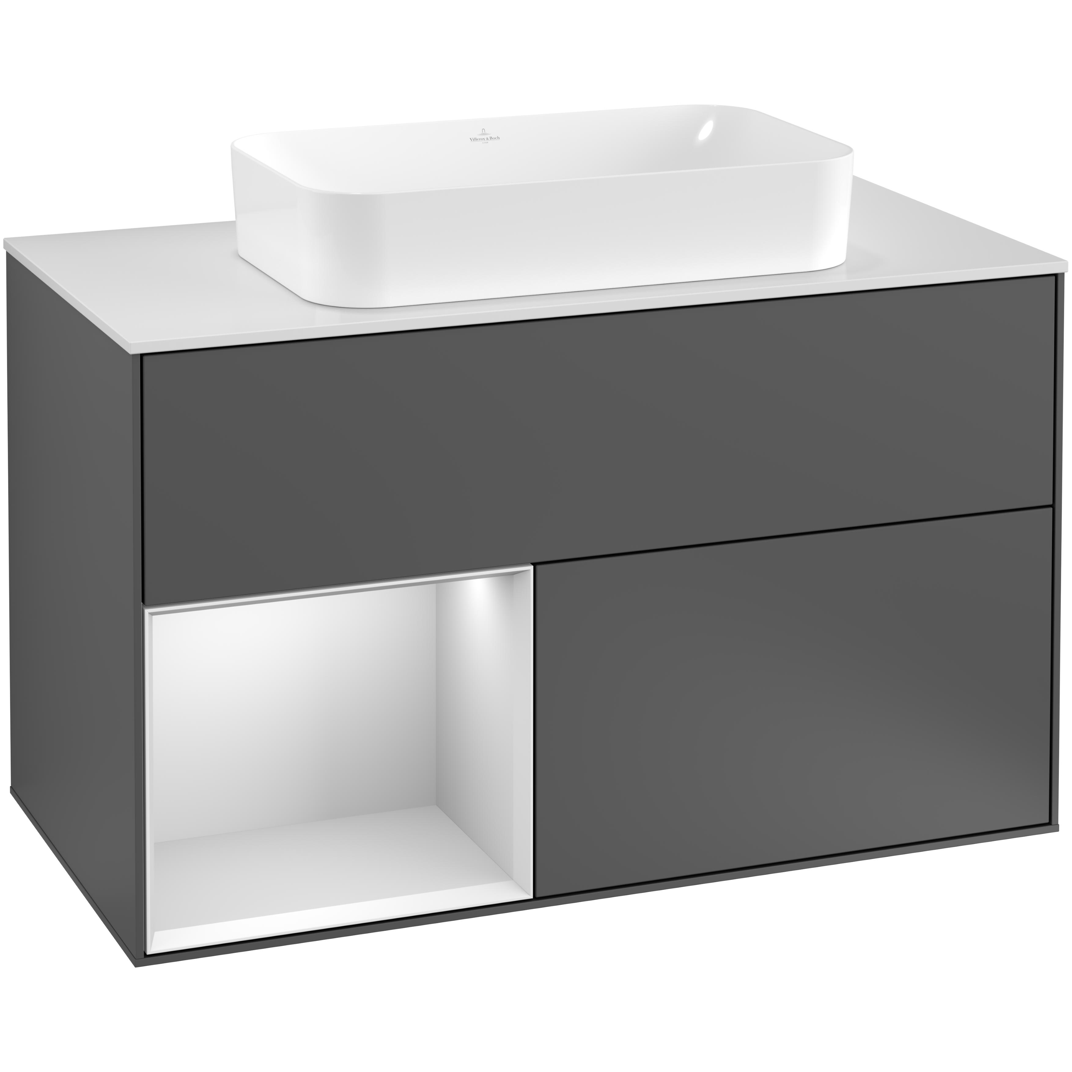 Tvättställsskåp Villeroy & Boch Finion med 2 Lådor Hylla och Bänkskiva för Fristående Tvättställ