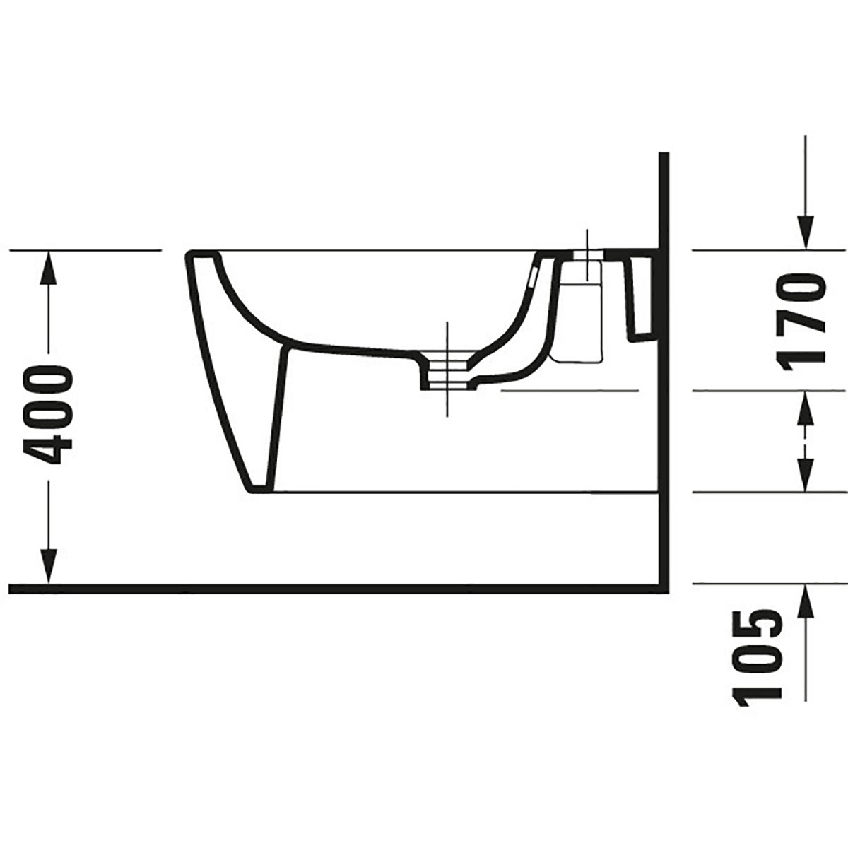 Bidé Duravit ME by Starck Veggmontert