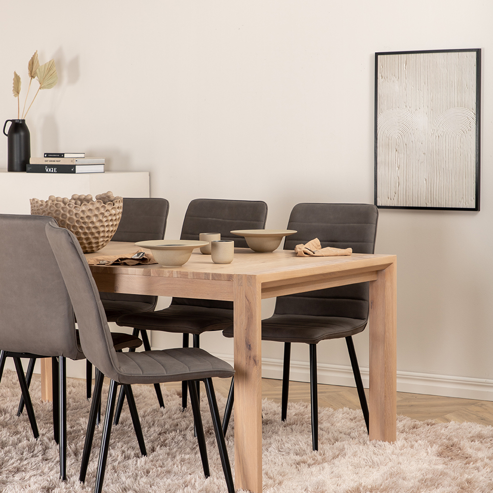 Spisegruppe Venture Home Shy med 6 Walerina Stoler Mikrofiber