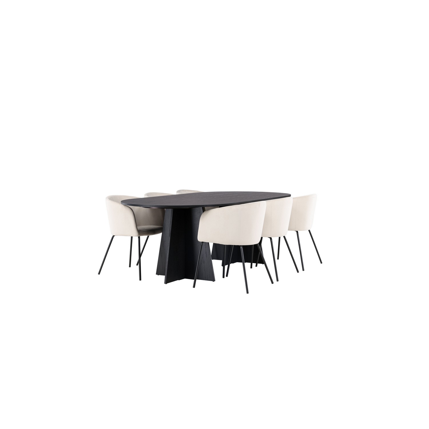 Spisegruppe Venture Home Bootcut Oval med 6 Berit Stoler