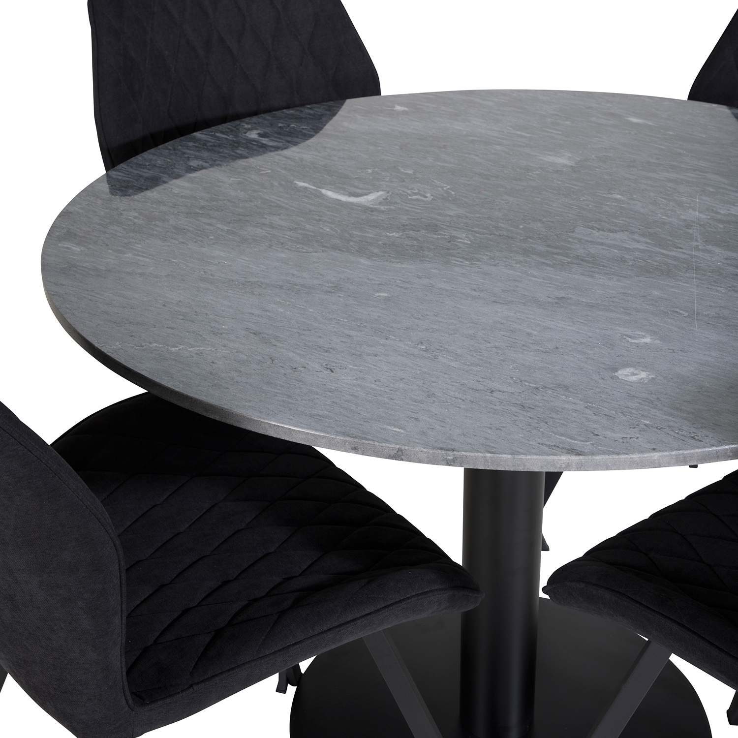 Spisegruppe Venture Home Estelle med 4 Geneva Stoler Polyester