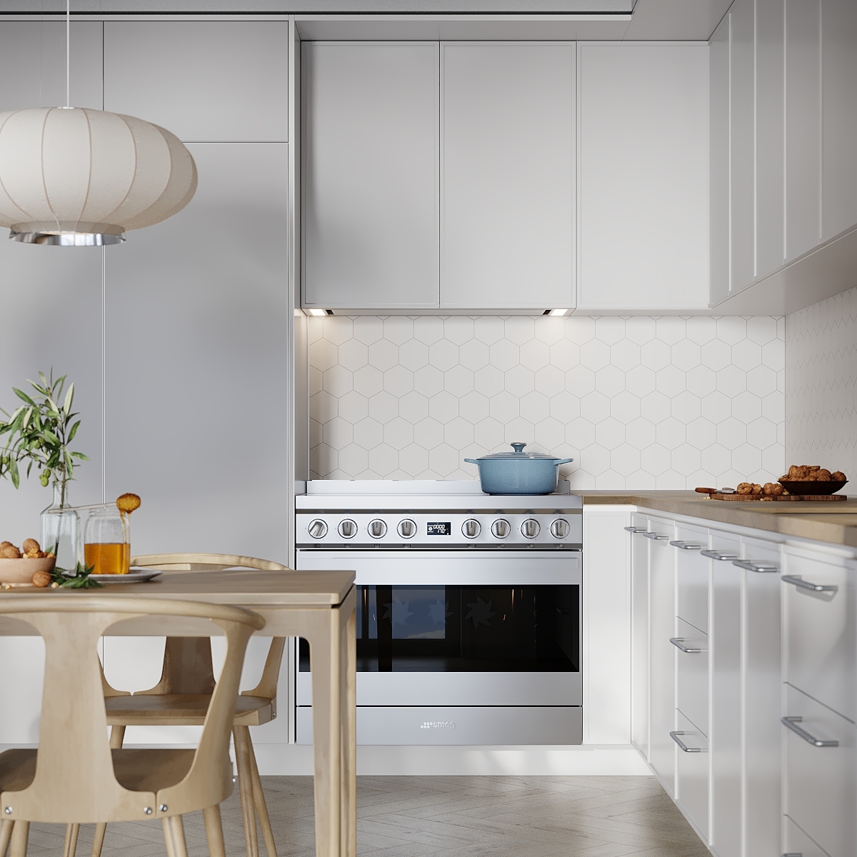 Kitchen Board Fibo 2094-KM71 S White Hexagon