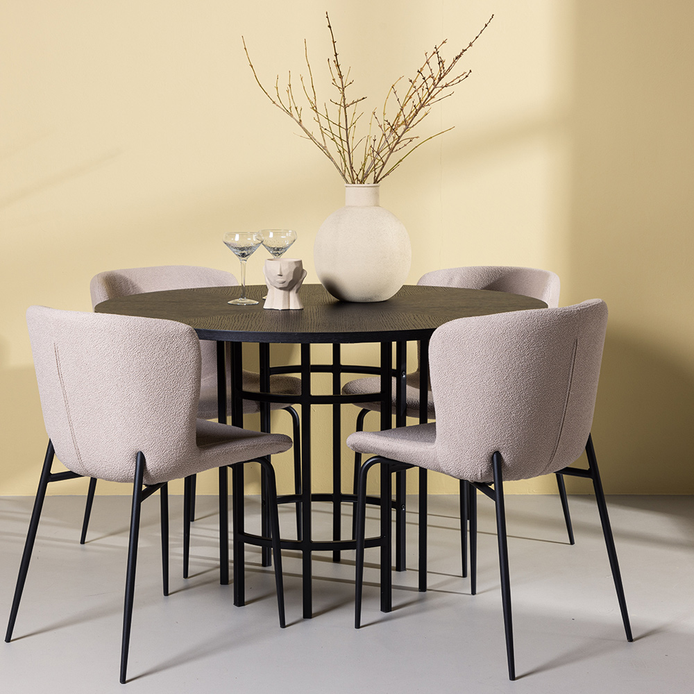 Spisegruppe Venture Home Copenhagen Ø 115 cm med 4 Modesto Stoler