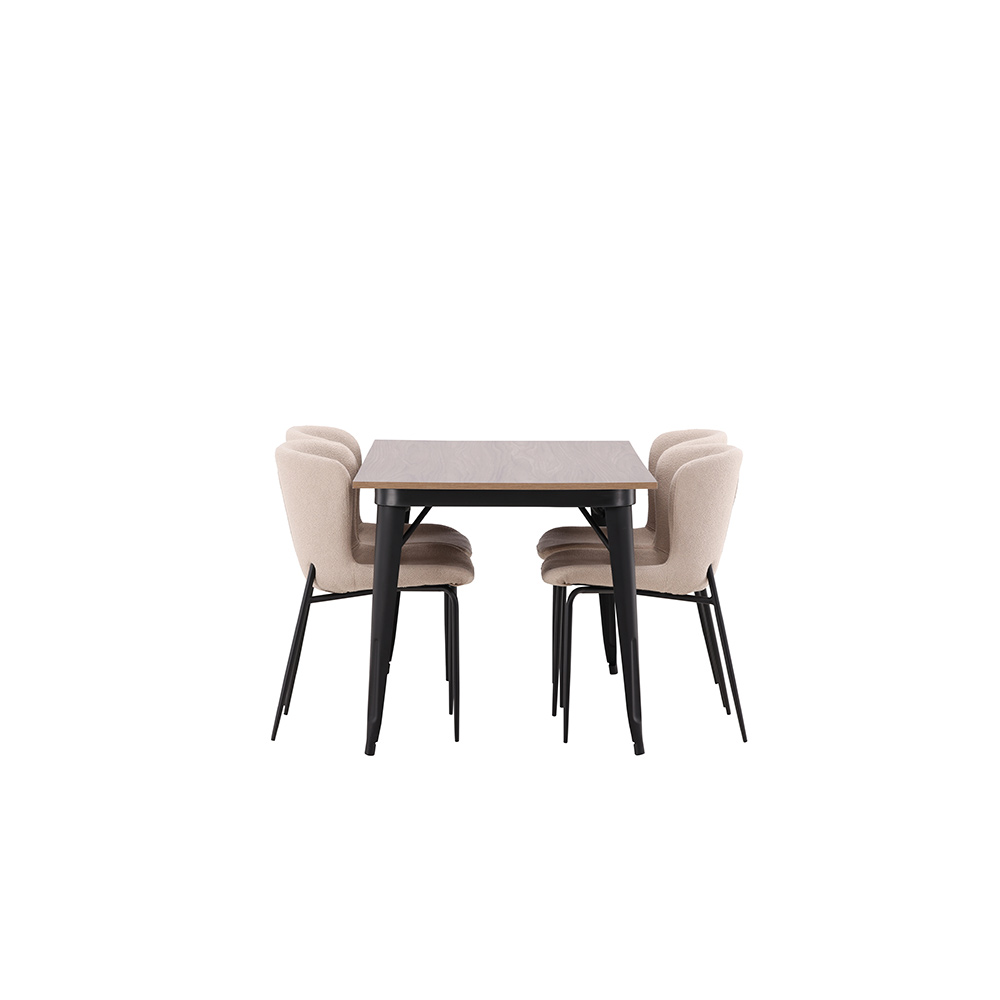 Spisegruppe Venture Home Tempe med 4 Modesto Stoler