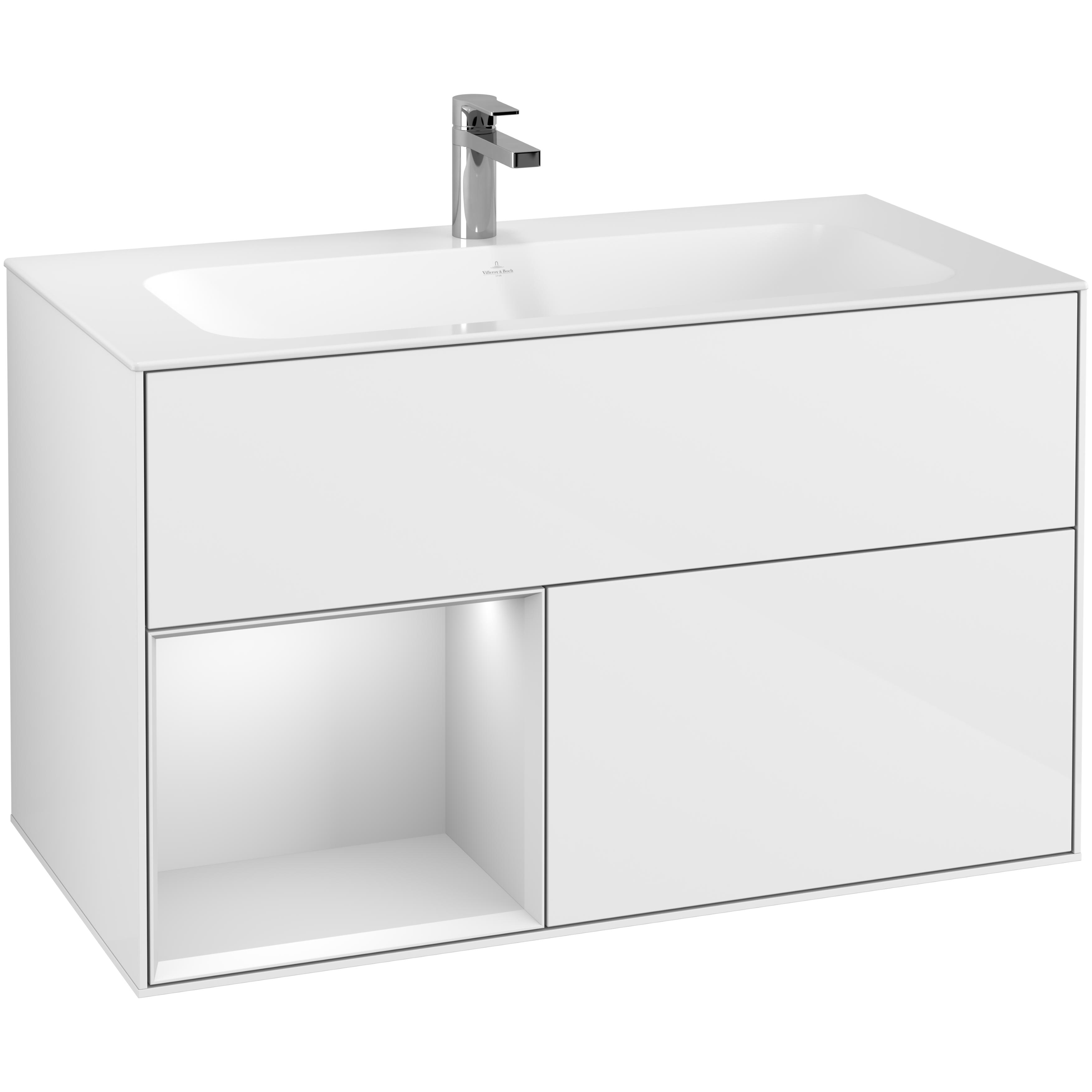 Tvättställsskåp Villeroy & Boch Finion med 2 Lådor och Hylla för Inbyggt Tvättställ | badrum - badrumsmobler - tvattstallsskap-och-kommod | KakelKungen