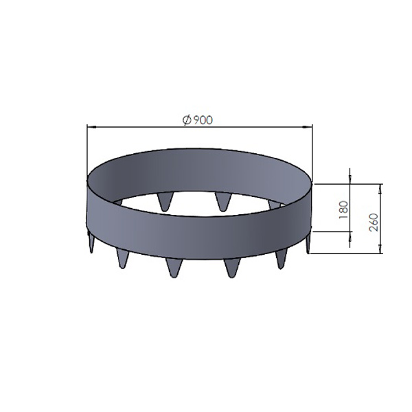 Hagering Skotte Garden Sort 26cm Høy ⌀90 cm