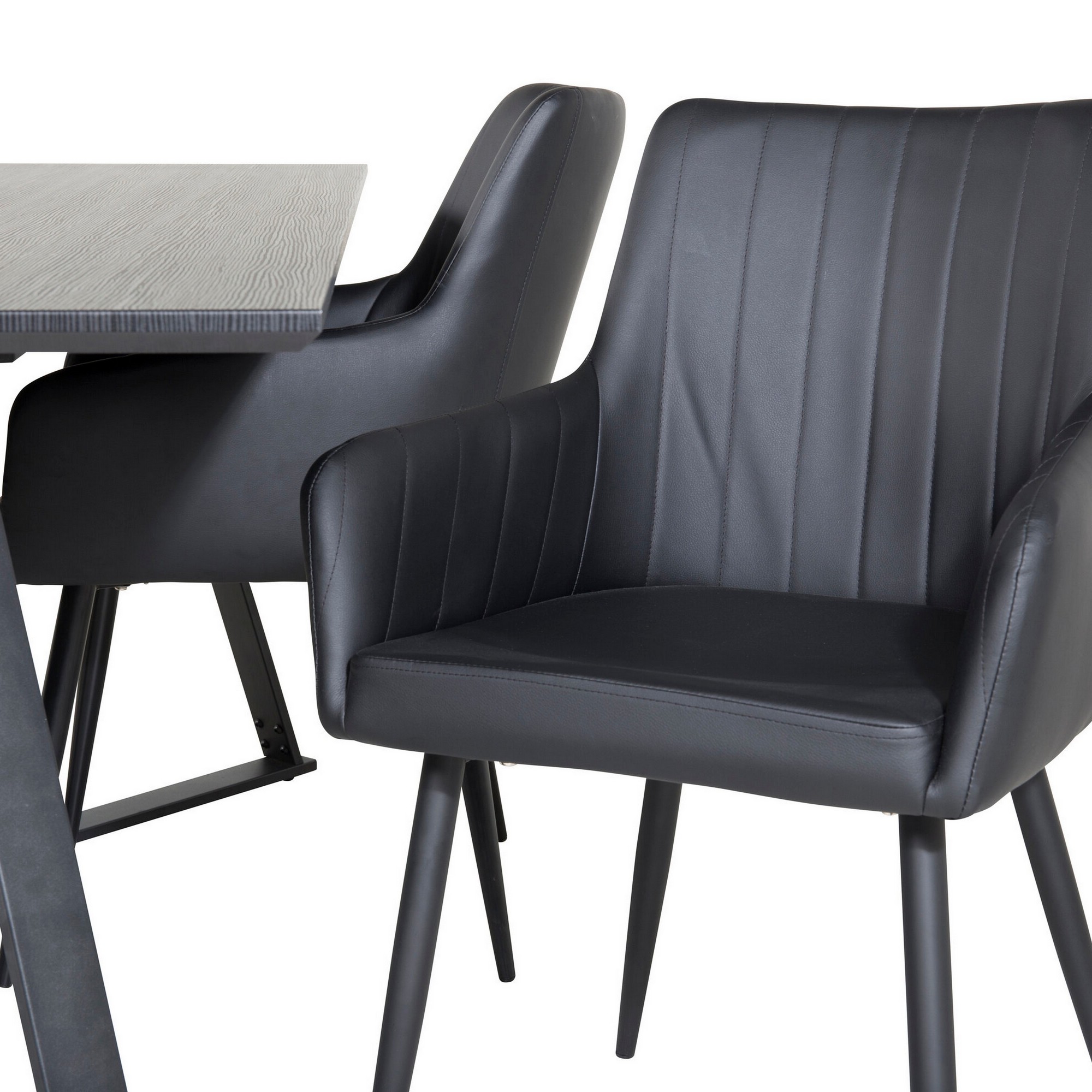 Marina Dining Table - Black top / Black Legs +Comfort - Dini Sort/Sort