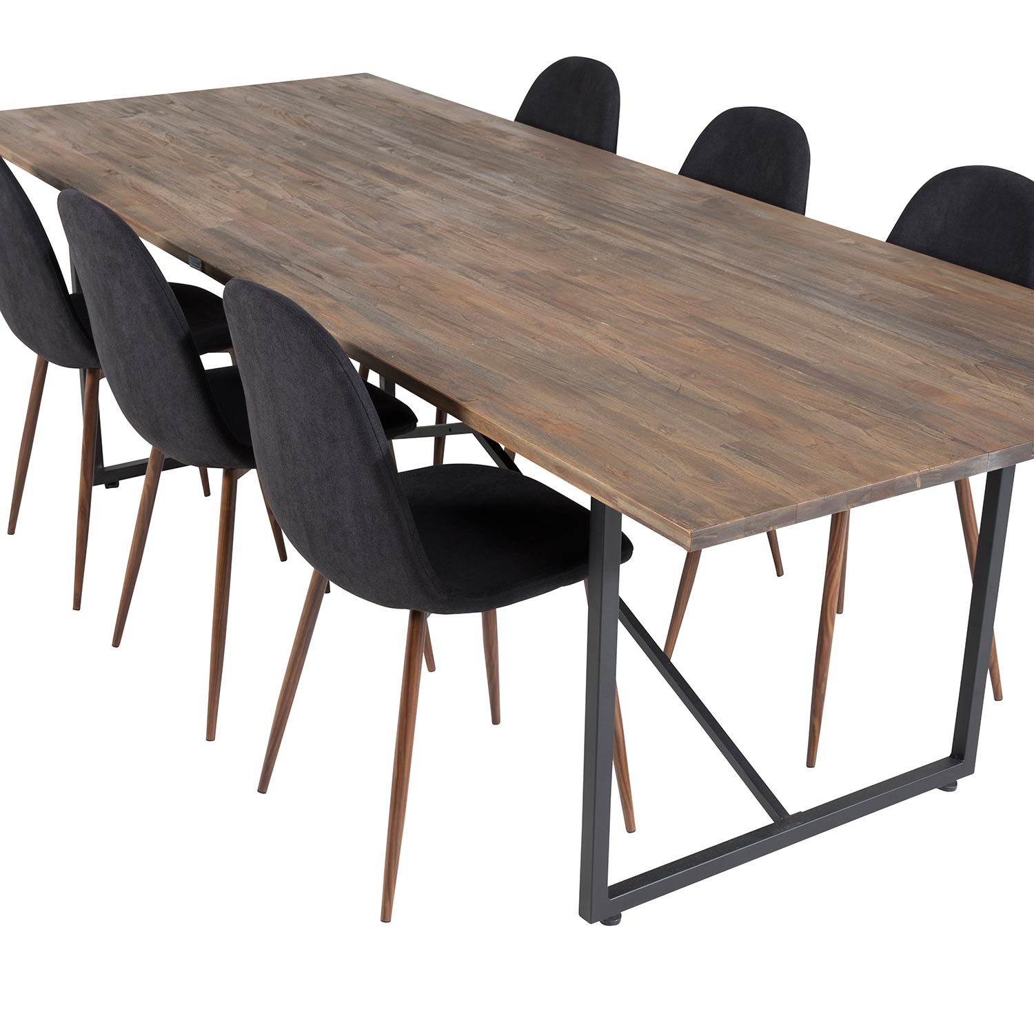 Spisegruppe Venture Home Peo med 6 Pobbie Stoler Polyester