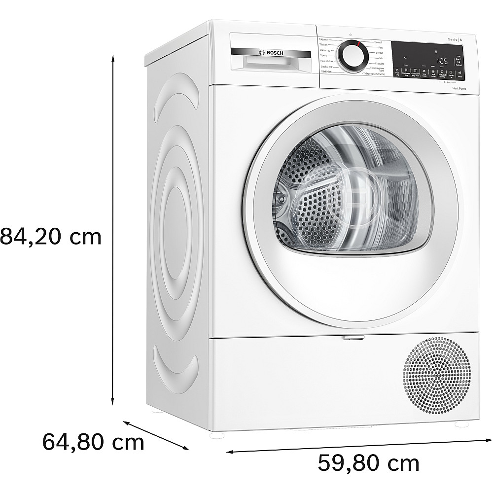 Varmepumpetrommel Bosch Serie 6 WQG2320LSN Energieffektiv Hvit