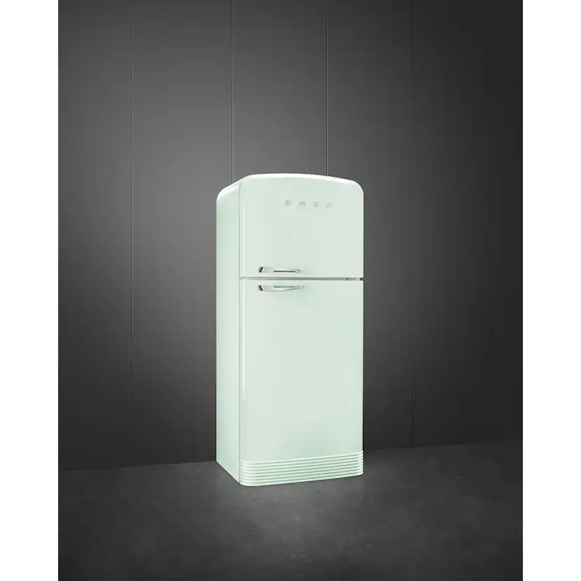 Smeg Fristående Kyl & Frys Dubbelkolonn 50's Style FAB50RPG5 Ljusgrønn med kromade håndtak, Høyrehengslet dør