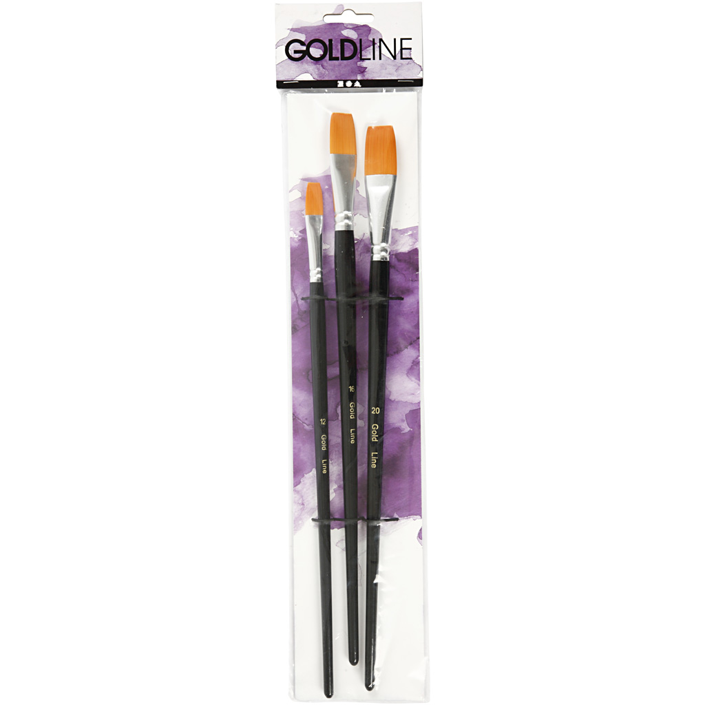 Pensel Creativ Company Flat Stor Str Gull Linje 3 Stk/1 Pk
