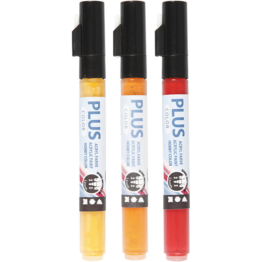 Tusj Creativ Company Plus Color Ass Farger 14,5 cm Strek 1-2 mm 3 Stk