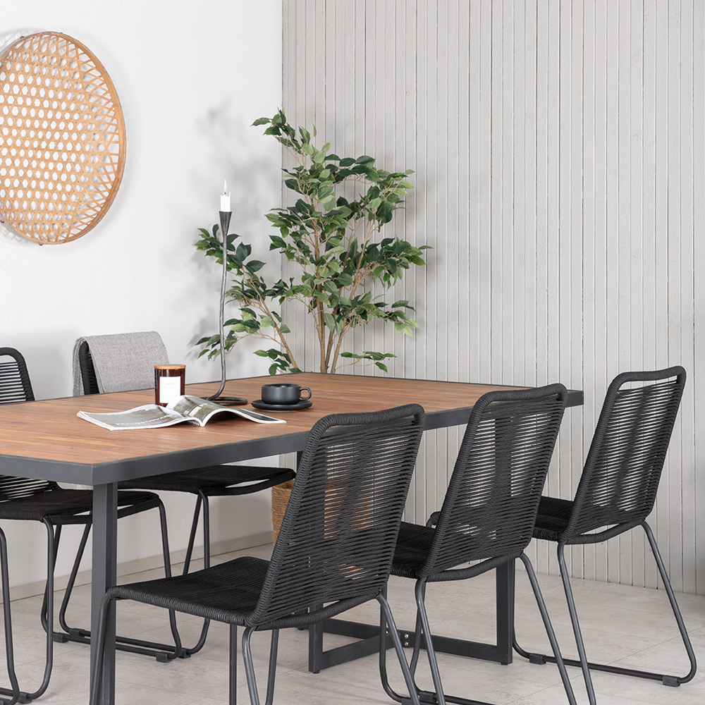 Spisegruppe Venture Home King med 6 Lumi Stablebare Spisestoler