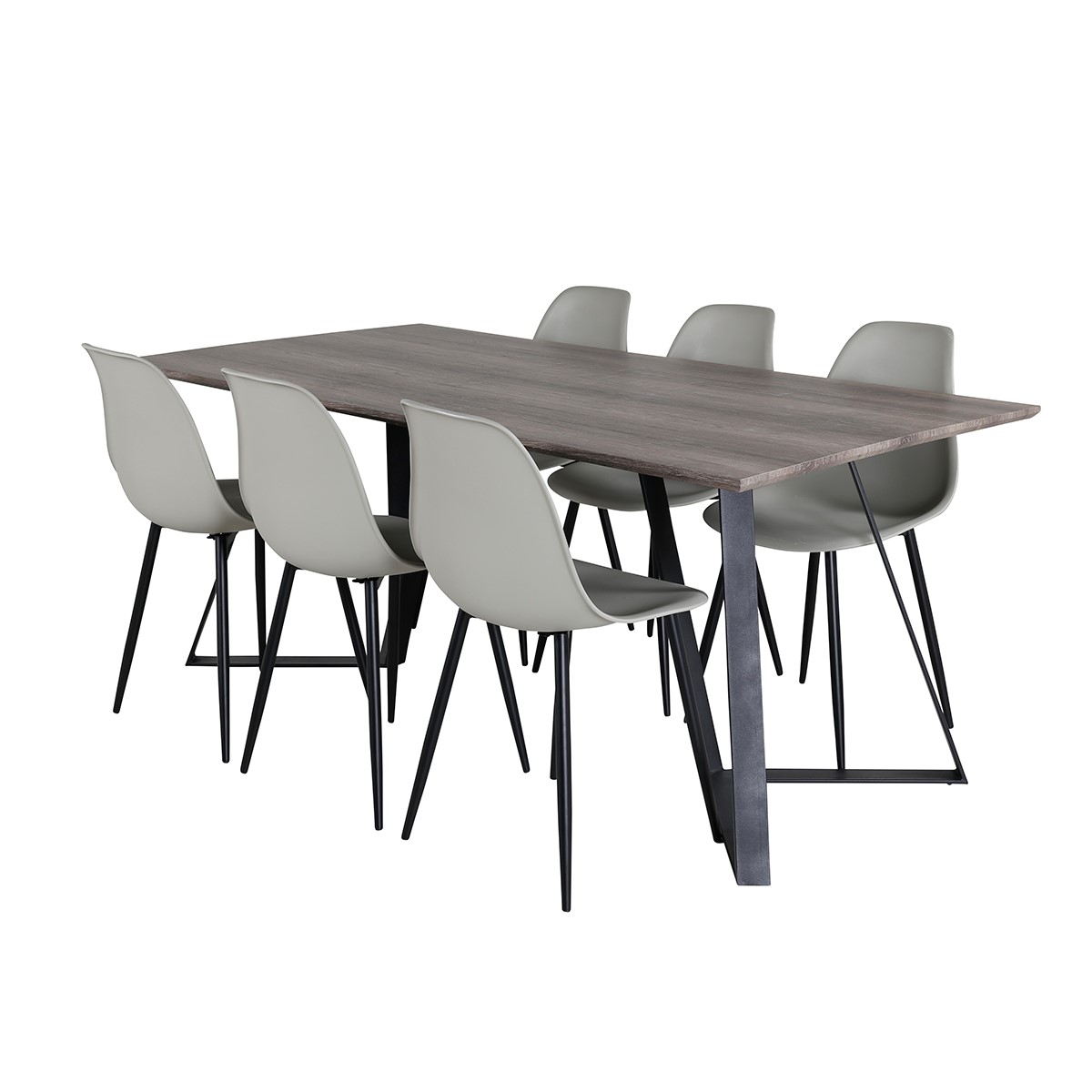Spisegruppe Venture Home Madde med 6 Pop Stoler